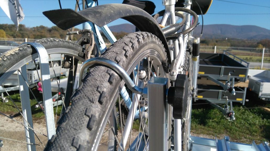 Kit support vélos à l'horizontal au détail - Drôme remorque